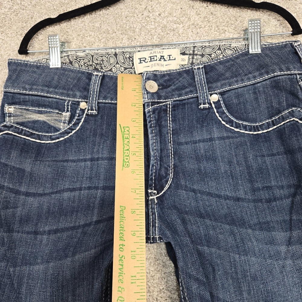 Ariat REAL Denim Jeans Women's 32S (fits 33x30) mid rise straight stretch - Picture 6 of 13